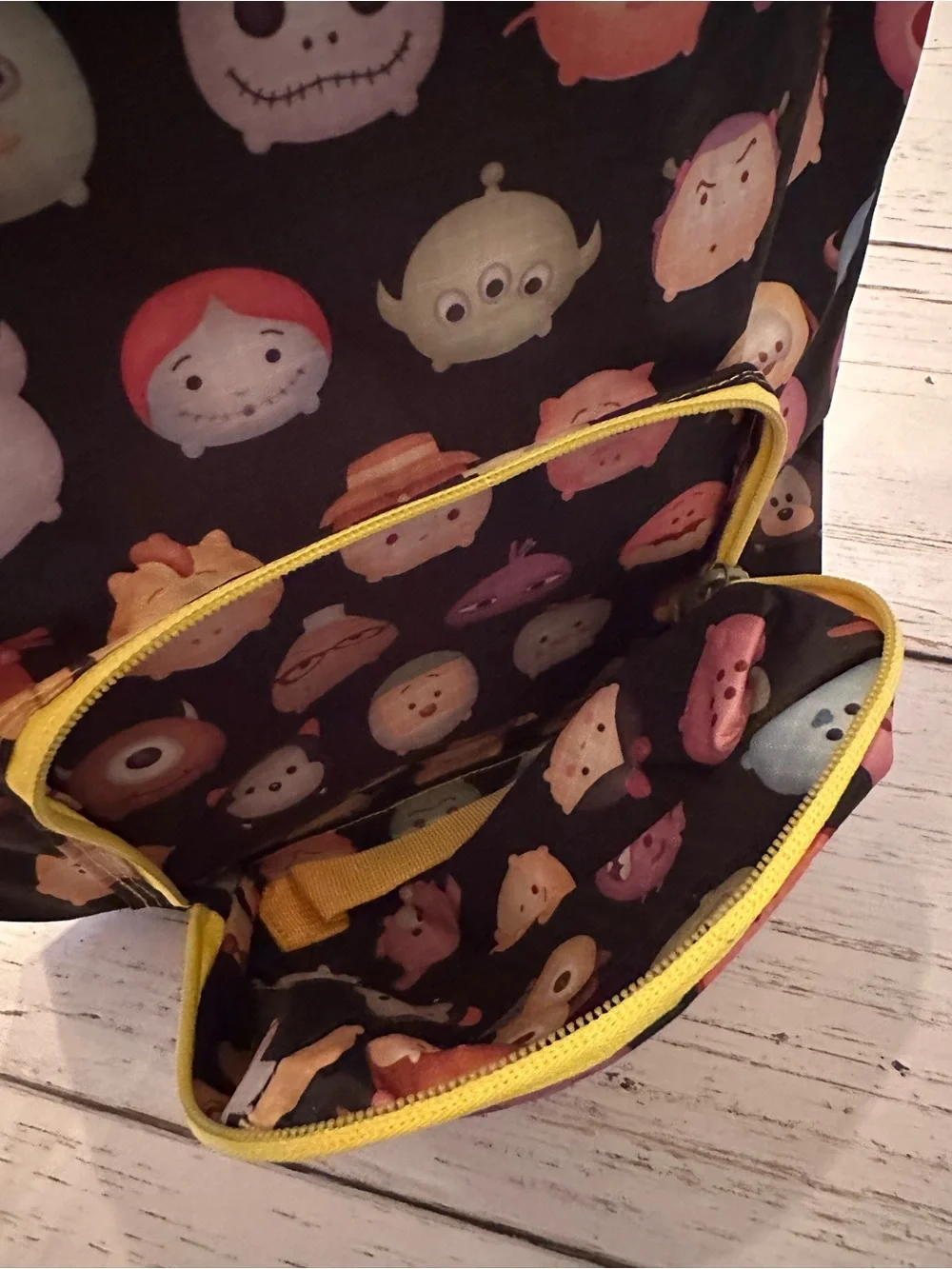 Disney Kids Black Backpack with Multicolor Character Tsum Tsum Faces